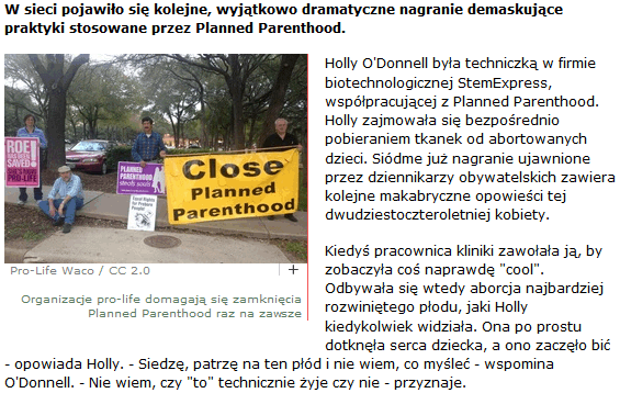 Pobierali tkanki dzieci, ktre przeyy aborcje